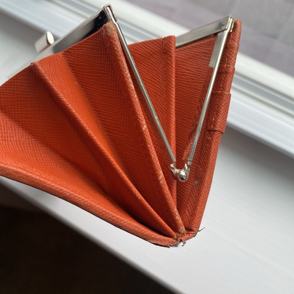 #9 Burberry Beige and Orange Check Wallet - Picture 8 of 15
